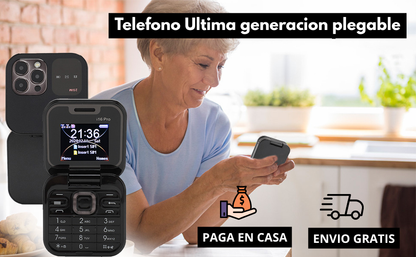 Teléfono plegable I16 PRO Flip Dorado, con pantalla, 2 tarjetas SIM, redes sociales y mucho más... Pago contra entrega y envió gratis en GUATEMALA