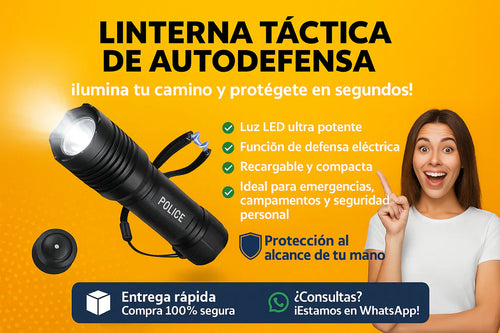 (NO) Linterna Profesional Táctica Ultra potente | Antirrobo Defensa personal | Envió gratis y Paga contraentrega en Guatemala