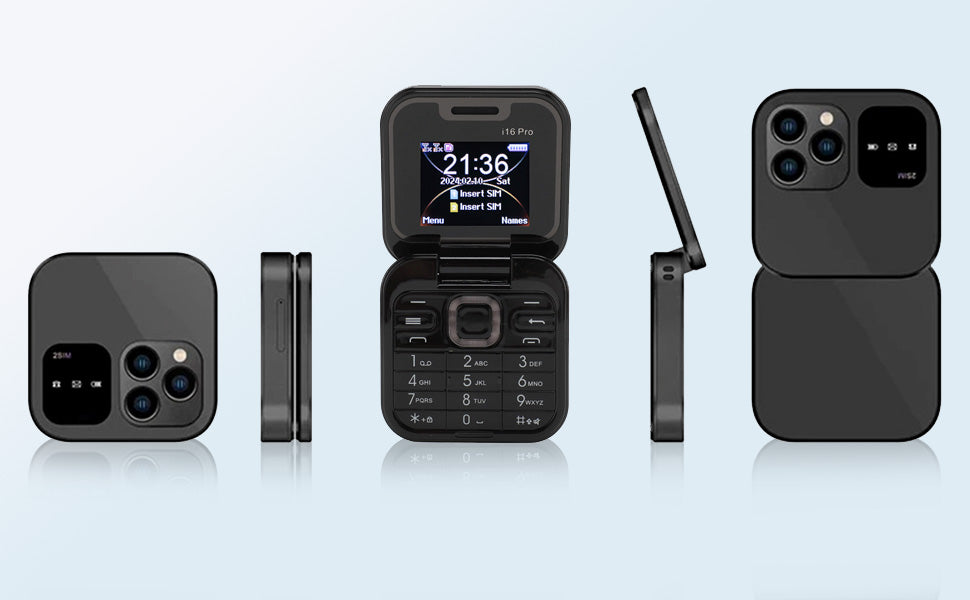 Teléfono plegable I17 PRO Flip Dorado, con pantalla, 2 tarjetas SIM, redes sociales y mucho más... Pago contra entrega y envió gratis en GUATEMALA