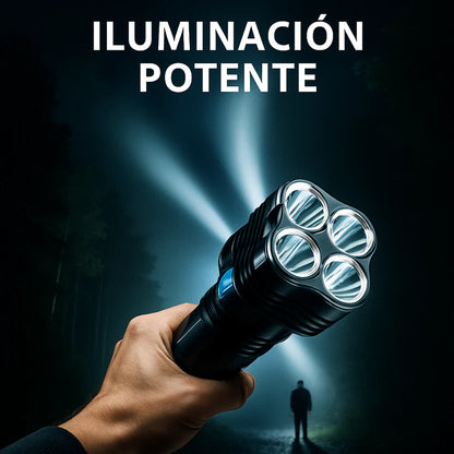 3x1 Linterna LED 4 Focos Recargable Ultra Potente