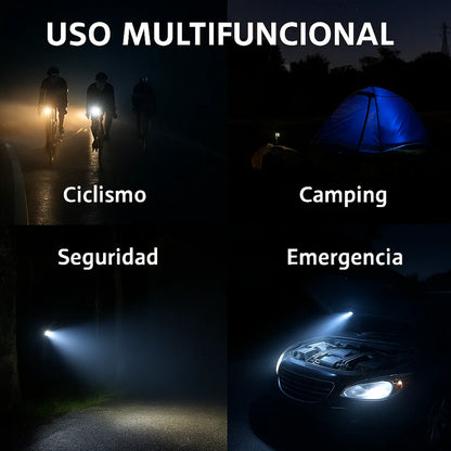 3x1 Linterna LED 4 Focos Recargable Ultra Potente