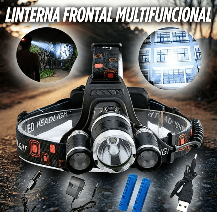 LINTERNA FRONTAL HIPER POTENTE 4 EN 1 | Paga Contraentrega + Envío Gratis Guatemala