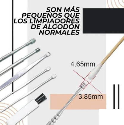 Kit limpiador de oídos-Seguridad y limpieza en un solo kit + Funda de regalo y Paga Contraentrega