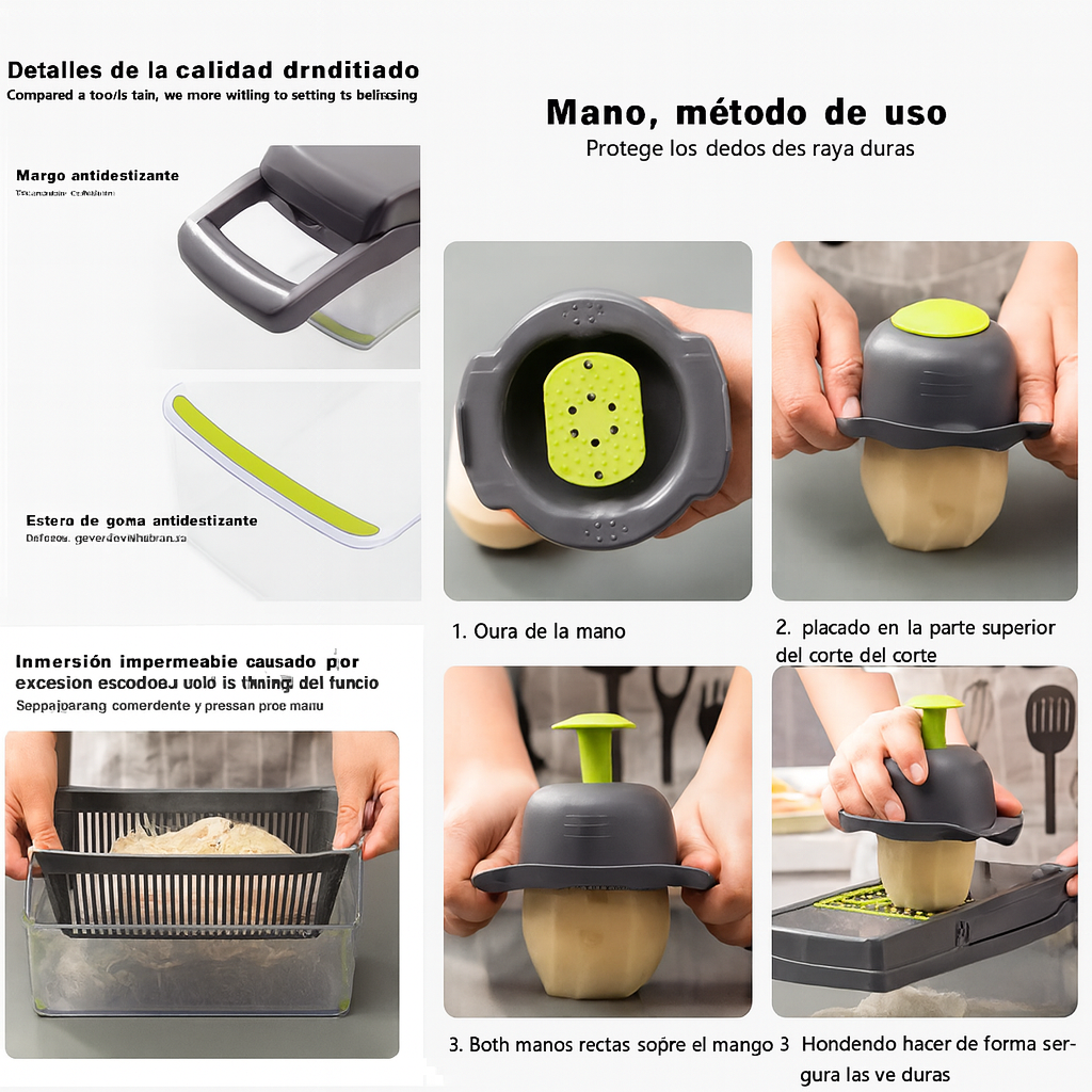 🥕 Picador de Verduras Multifuncional Welsteepse – Corta, Rebana y Ahorra Tiempo!!! Pago contra entrega y envió gratis en Guatemala....