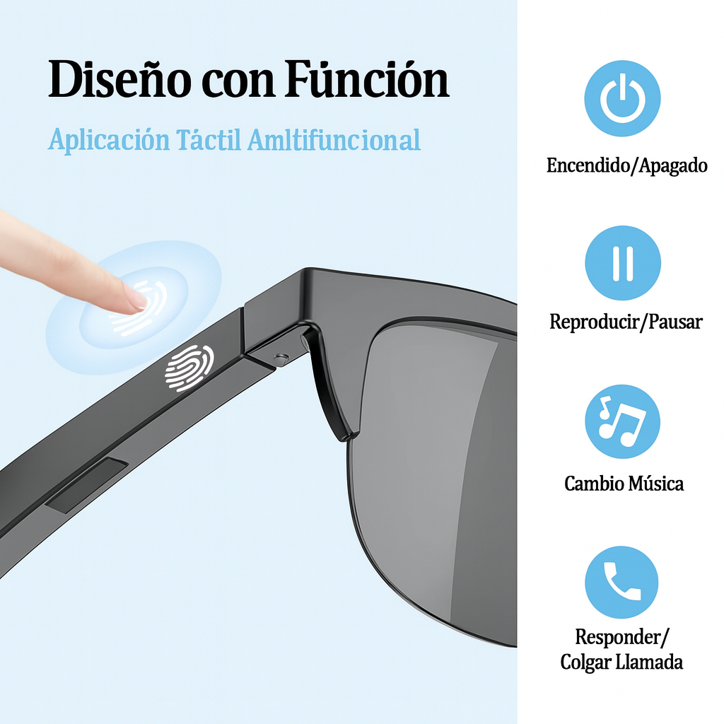 OFERTA 2X1 PIDE 1 TE REGALAN OTRA UNIDAD LENTES CON AUDIO BLUETOOTH!!! PAGO CONTRA ENTREGA Y ENVIÓ GRATIS EN GUATEMALA....