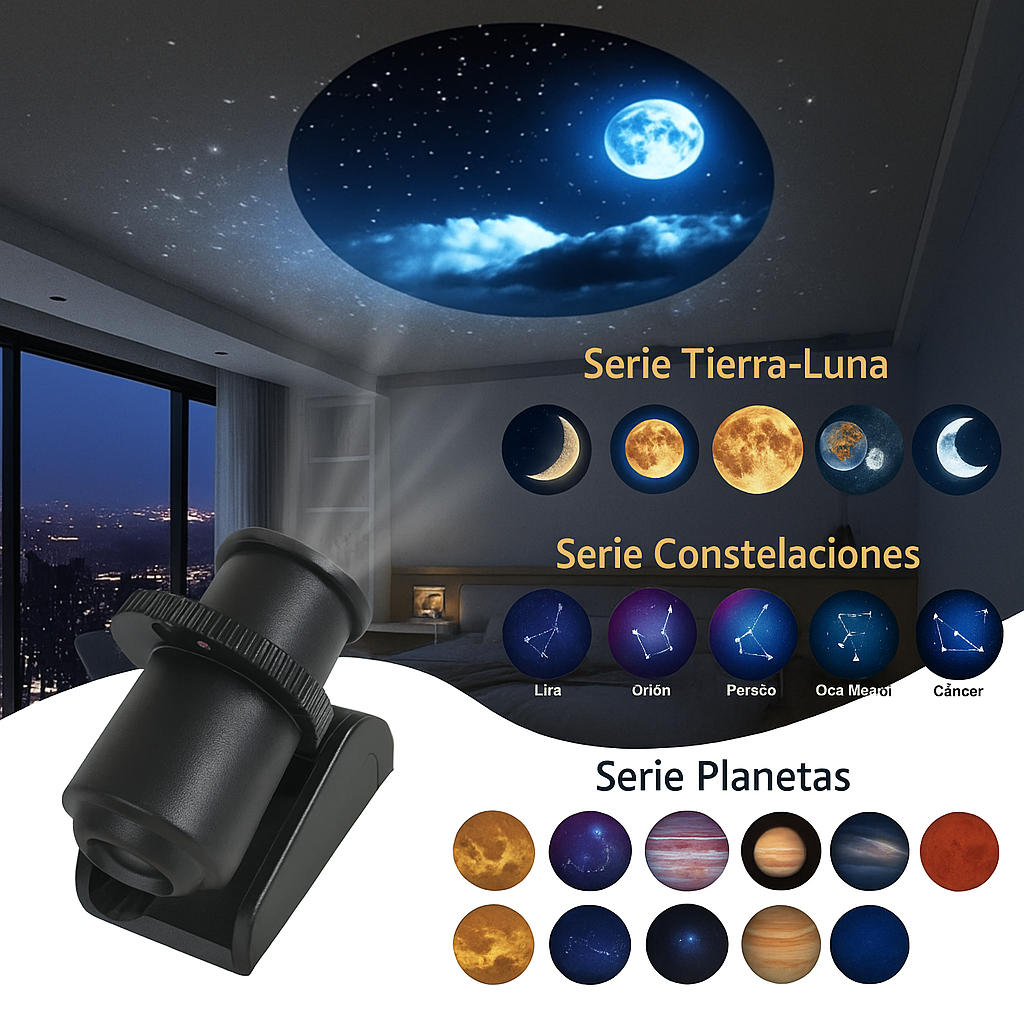 🌙 Luz de proyección con carga USB Star Projector... Pago contra entrega y envió gratis en Guatemala...