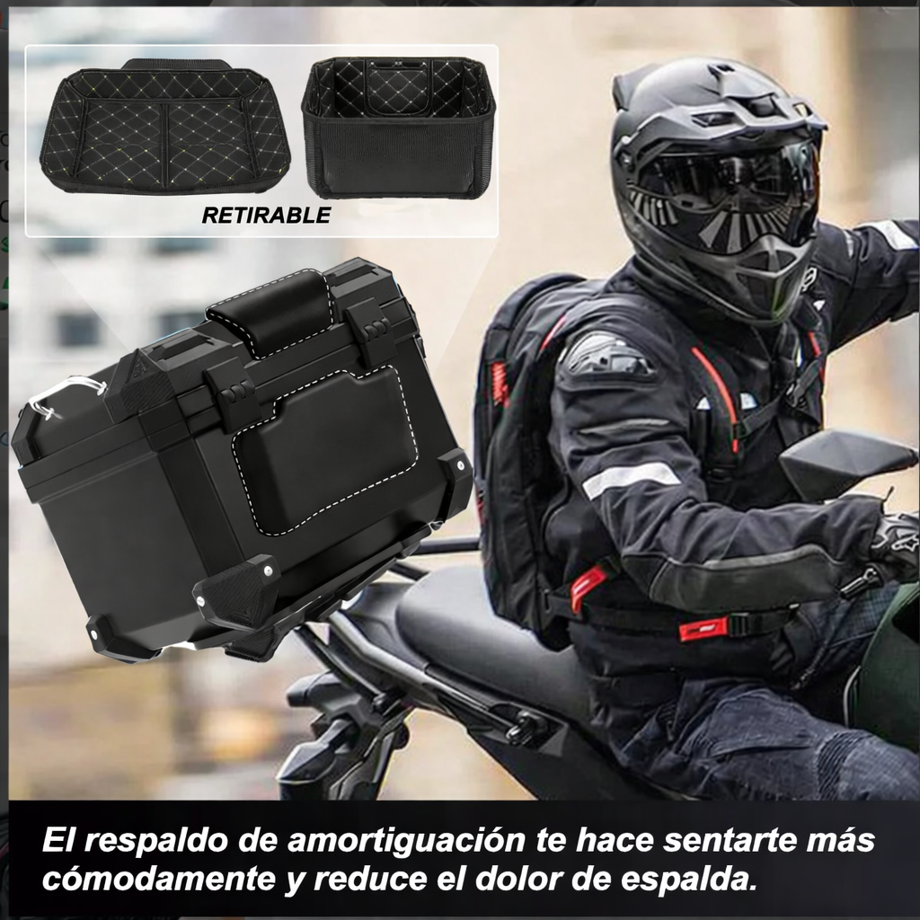 🏍️ Baúl Trasero para Moto 45L con Respaldo Acolchado... Pago contra entrega y envió gratis en Guatemala!!!!