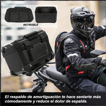 🏍️ Baúl Trasero para Moto 45L con Respaldo Acolchado... Pago contra entrega y envió gratis en Guatemala!!!!