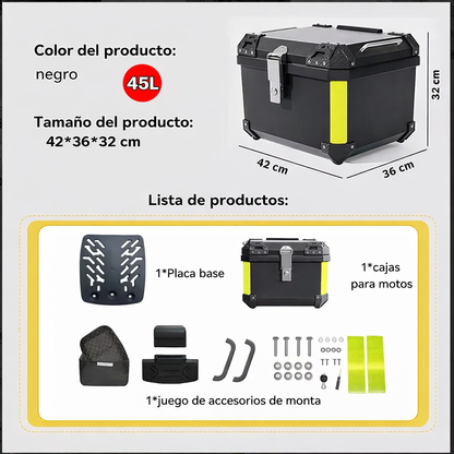 🏍️ Baúl Trasero para Moto 45L con Respaldo Acolchado... Pago contra entrega y envió gratis en Guatemala!!!!