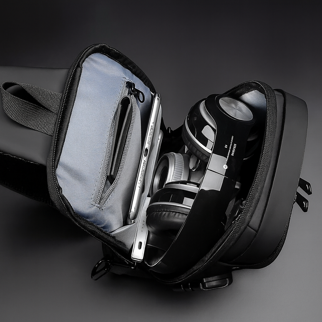 UrbanProtect®  Morral Antirrobo de Cuero fino con clave y banco de carga incluido + Regalo sorpresa gratis l Pago contra entrega y envió gratis en Guatemala!