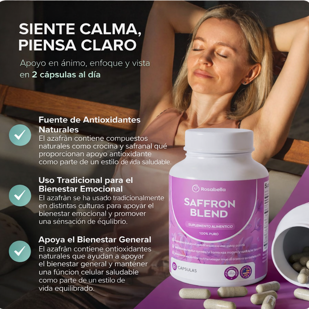 🌿 Rosabella – Mezcla de Azafrán | 60 Cápsulas.... Pago contra entrega y envió gratis en Guatemala!!!!