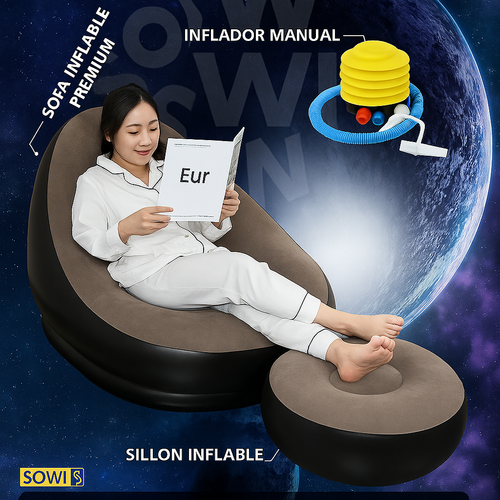 Combo 3 en 1 Sofá Inflable Premium® + Sillón Inflable + Inflador Manual!!! Pago contra entrega y envió gratis en GUATEMALA!!!