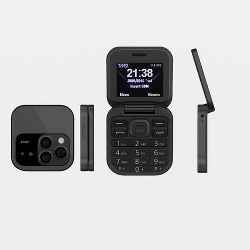 Teléfono Iphone plegable I17 PRO Flip Negro, con pantalla, 2 tarjetas SIM, redes sociales y mucho más... Pago contra entrega y envió gratis en GUATEMALA!!!