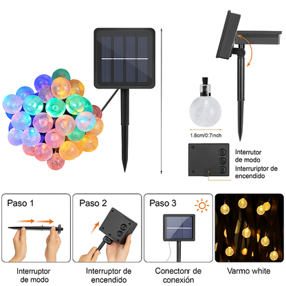 (5 metros) SERIE DE LUCES SOLARES AMARILLAS ORIGINALES... Pago contra entrega y envió totalmente gratis Guatemala....