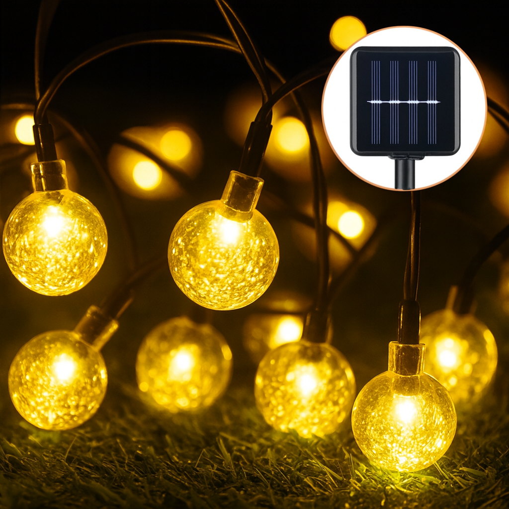 (5 metros) SERIE DE LUCES SOLARES AMARILLAS ORIGINALES... Pago contra entrega y envió totalmente gratis Guatemala....