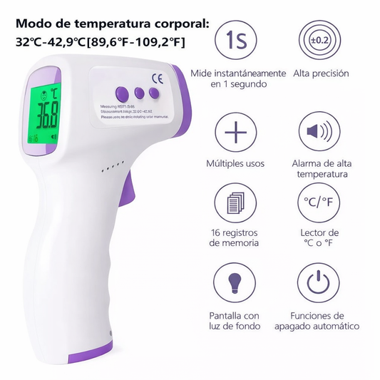 🌡️ TERMÓMETRO DIGITAL INFRARROJO SIN CONTACTO LED!!!! PAGO CONTRA ENTREGA Y ENVIÓ GRATIS EN GUATEMALA!!!!!