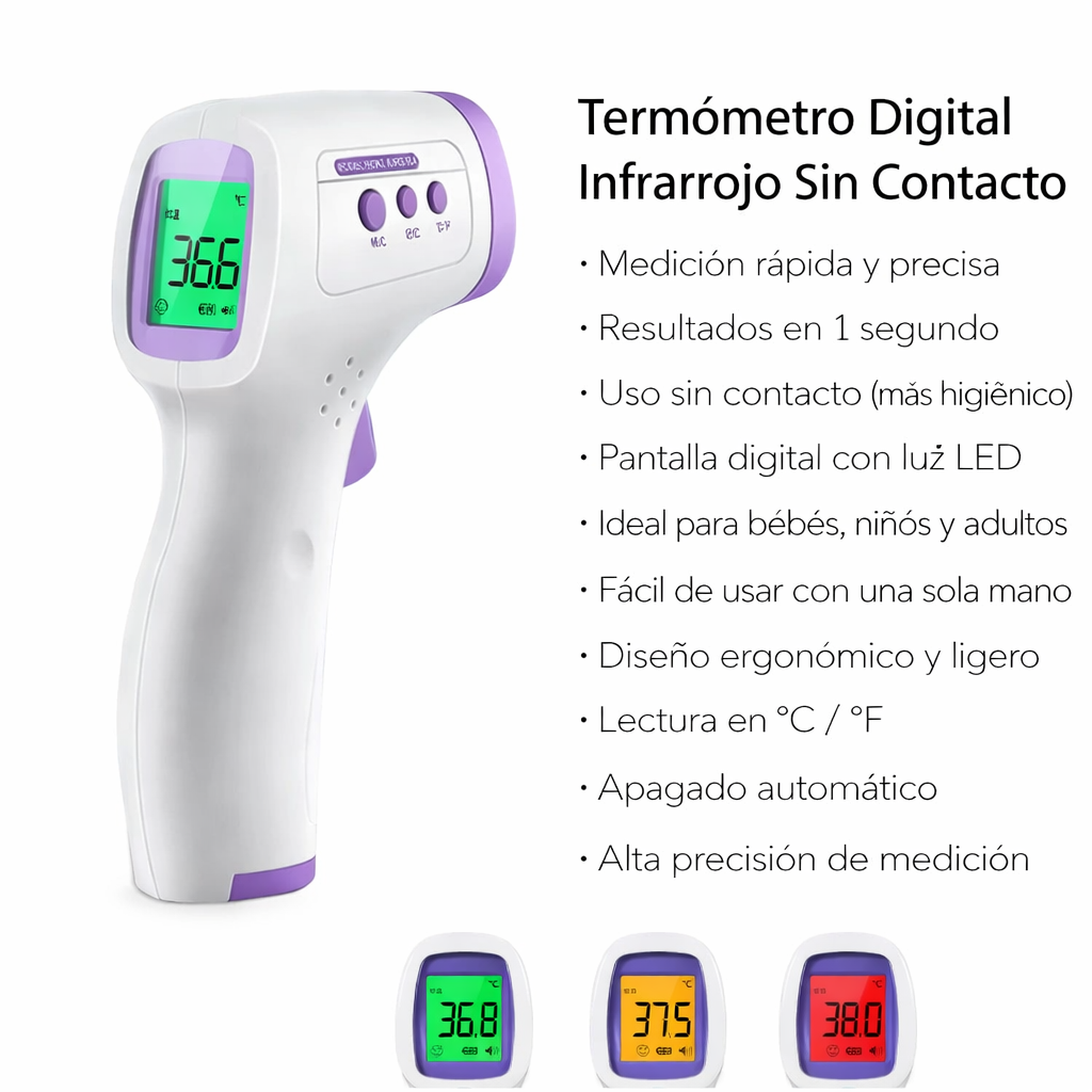 🌡️ TERMÓMETRO DIGITAL INFRARROJO SIN CONTACTO LED!!!! PAGO CONTRA ENTREGA Y ENVIÓ GRATIS EN GUATEMALA!!!!!