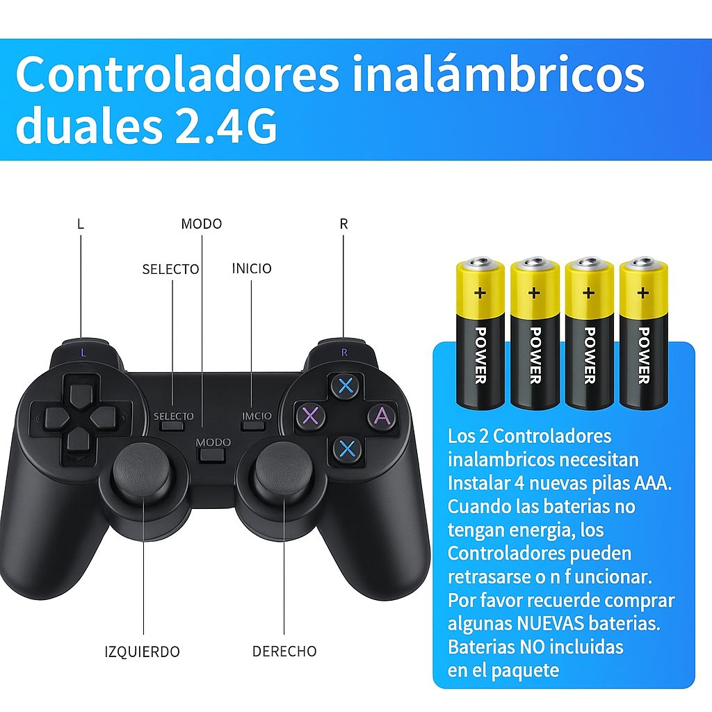 Sticky®  Consola de Juegos Original +10.000 Juegos Retro | De regalo 2 Controles Inalámbricos GRATIS | Pago contra entrega y envió gratis en Guatemala!!!