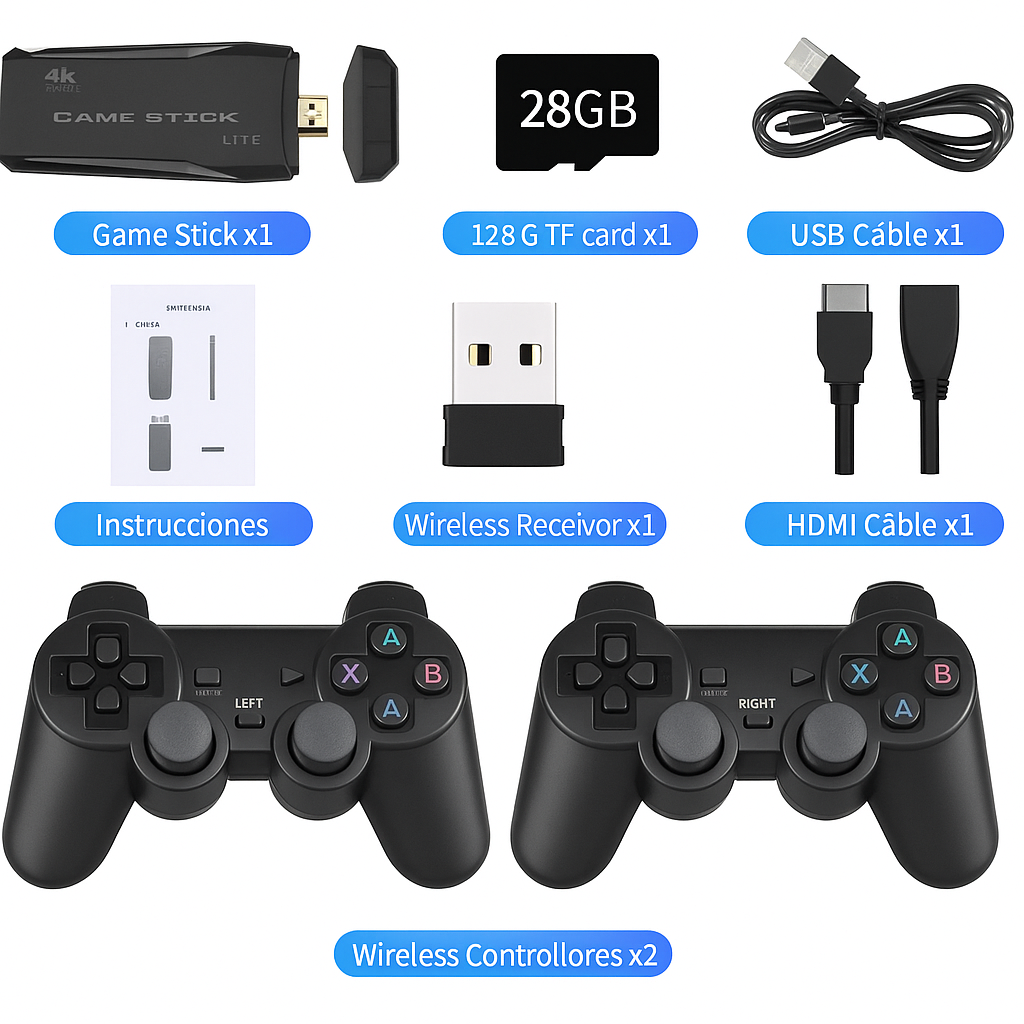 Sticky®  Consola de Juegos Original +10.000 Juegos Retro | De regalo 2 Controles Inalámbricos GRATIS | Pago contra entrega y envió gratis en Guatemala!!!