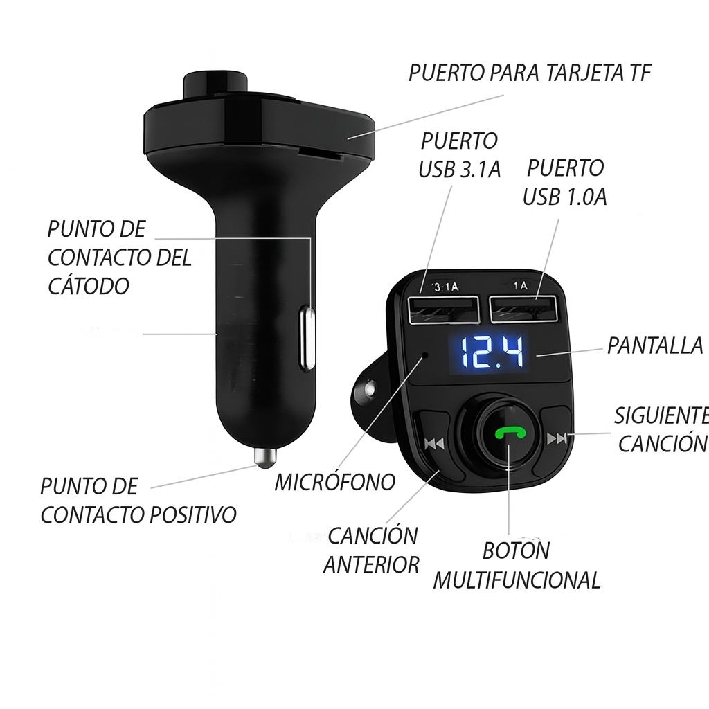 BLUETOOTH PARA CARRO, ESCUCHA MUSICA SIN NECESIDAD DE COSTOSAS PANTALLAS | PAGO CONTRA ENTREGA Y ENVIÓ TOTALMENTE GRATIS EN GUATEMALA!