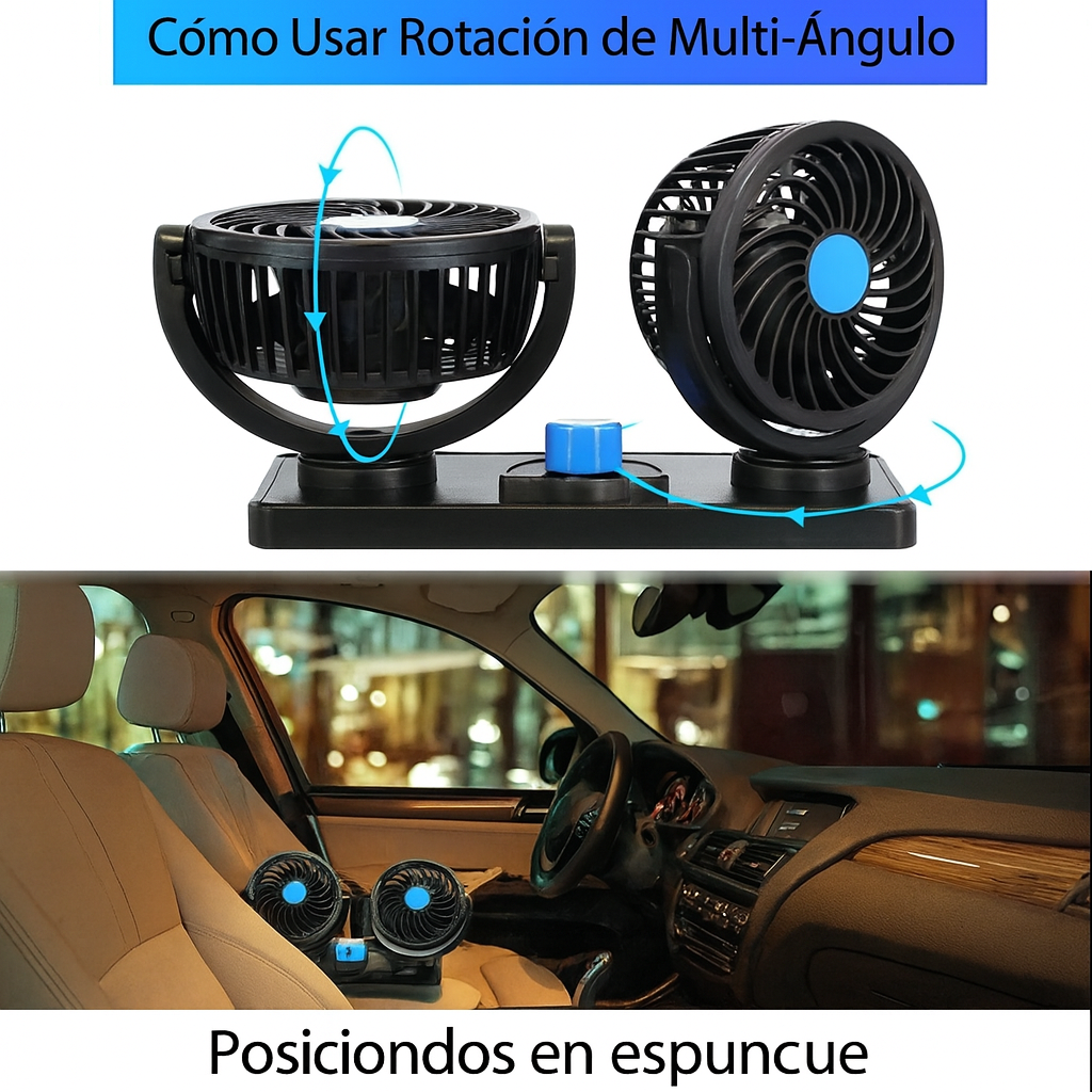 VENTILADOR ULTRA POTENTE (AIRE FRIO) DOBLE PARA CARRO!!! PAGO CONTRA ENTREGA Y ENVIÓ TOTALMENTE GRATIS EN GUATEMALA!!!!