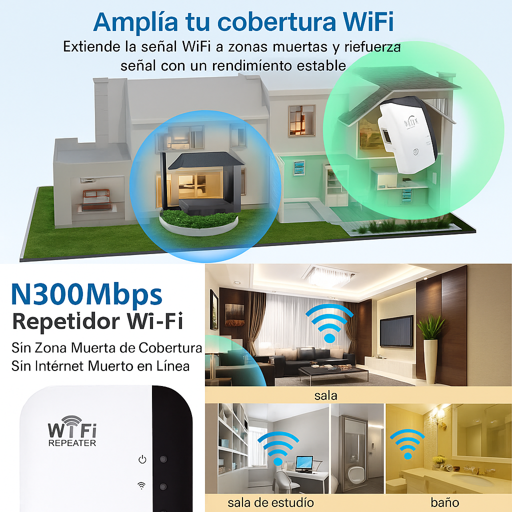 ⭐ Repetidor / Extensor / Access Point WiFi Inalámbrico 800 Mbps! Pago contra entrega y envió gratis en Guatemala!!!!